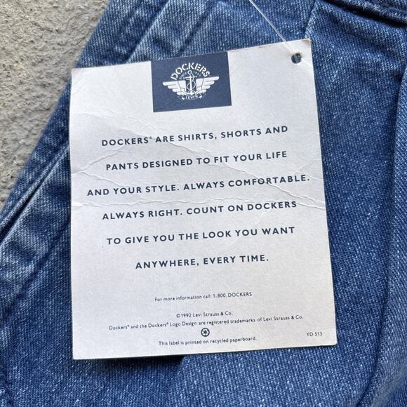 Deadstock 90s Dockers Jeans Mens 29x30 Pleated Denim Levis Cargo Tapered Vintage - Picture 5 of 12